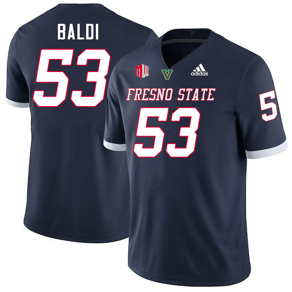 Fresno State Bulldogs #53 Jack Baldi College Football Jerseys Stitched-Navy Fresno State Bulldogs #53 Jack Baldi College Football Jerseys Stitched-Navy